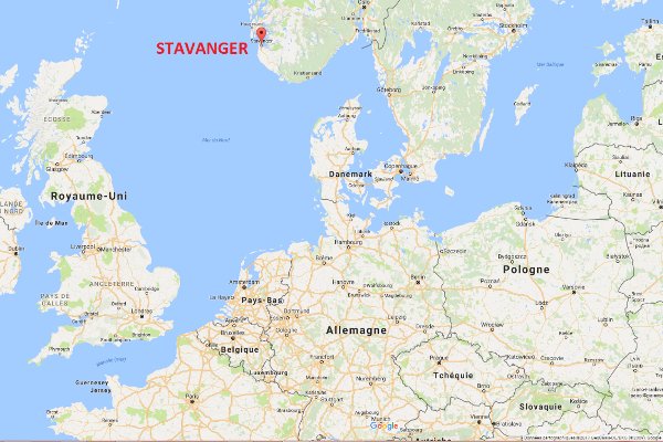 Stavanger sur la carte