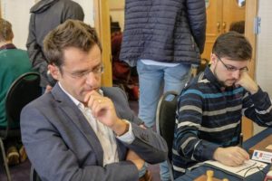 Aronian et Maxime, guère habitués aux travées des Opens ! (photo John Saunders)