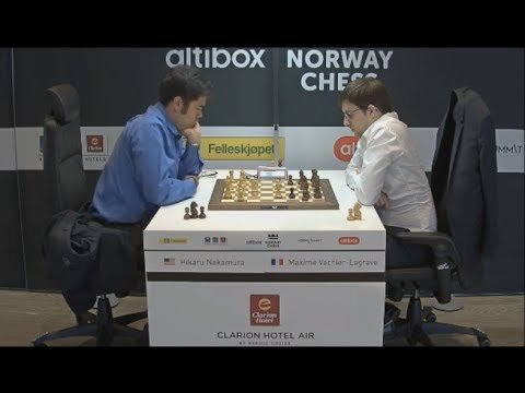 10 juin 2017 ; la dernière défaite de Maxime avec les noirs… (image Norway chess)