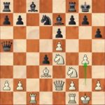 Aronian-Caruana, R7 ; 16.g4!? sacrifiant un deuxième pion, une idée audacieuse qui ne paiera pas.