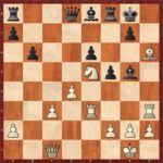  Mvl-Sancho, Pau 2000 ; un esthétique sacrifice de Dame vient couronner l’attaque : 24.Teg3! Fxc1 (24…gxh6 prolongeait un peu la fin de vie) 25.Txg7+ Rh8 26.Tgg3! (un coup tranquille mais le mat est imparable) 26…De7 27.Fg7+ 1-0.