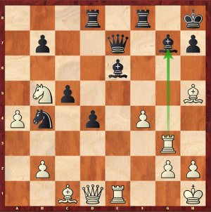 Grischuk-Mvl, round 4; black completely overlooked the decisive 29.Rxg7!.