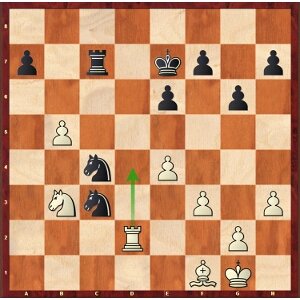 Karjakine-Mvl, round 25; after 35.Rd4? Na3!, it’s the black Knight’s saraband!