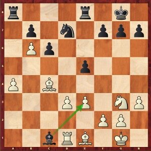 Kramnik-Mvl, ronde 27 ; 27…Fxe3?, une grosse erreur de jugement pour conclure le tournoi.