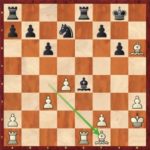 Mvl-Caruana, round 3; after 21.Bf1, a position Maxime had already seen at home.