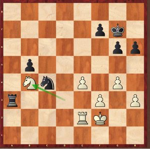 Mvl-Karjakin, ronde 1 ; une finale difficile d’entrée de jeu avec les blancs.