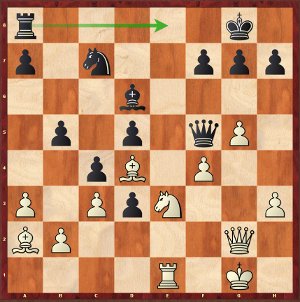 Nakamura-Mvl, round 5; 26…Re8!, a remarkable Queen sacrifice!