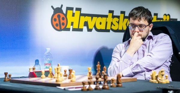 Last round; Carlsen isn’t at the board, but he’s just played 31.a3! and black’s position collapses. Zagreb, a tournament to forget… (Photo: Leenart Ootes, GCT).