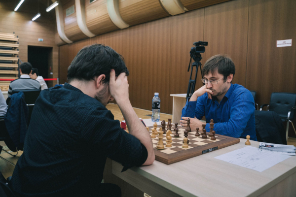 The opening of the second tie-break, where Maxime had to win (Photo: Fide).