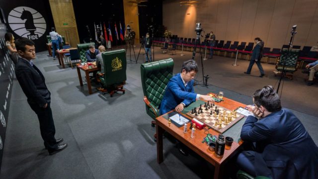 The playing hall (Photo: Ootes/Fide).