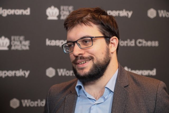 Maxime relaxed after a game (photo: World Chess).