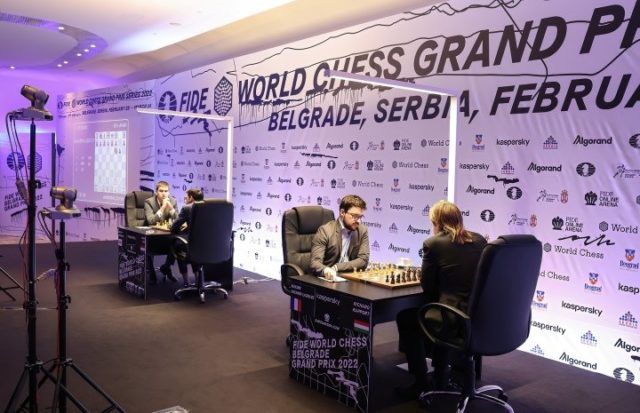 Les demi-finalistes à Belgrade (photo : World Chess).