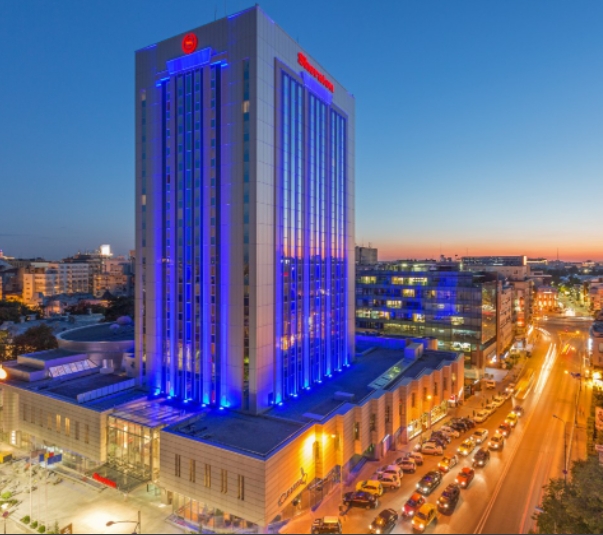 The Sheraton Hotel in Bucharest, where the tournament was held and where the players stayed (Photo: www.hrs.com).