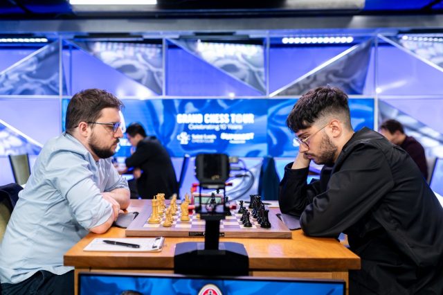 Le duel franco-français en ouverture du tournoi (Image : Stl Chess Club).